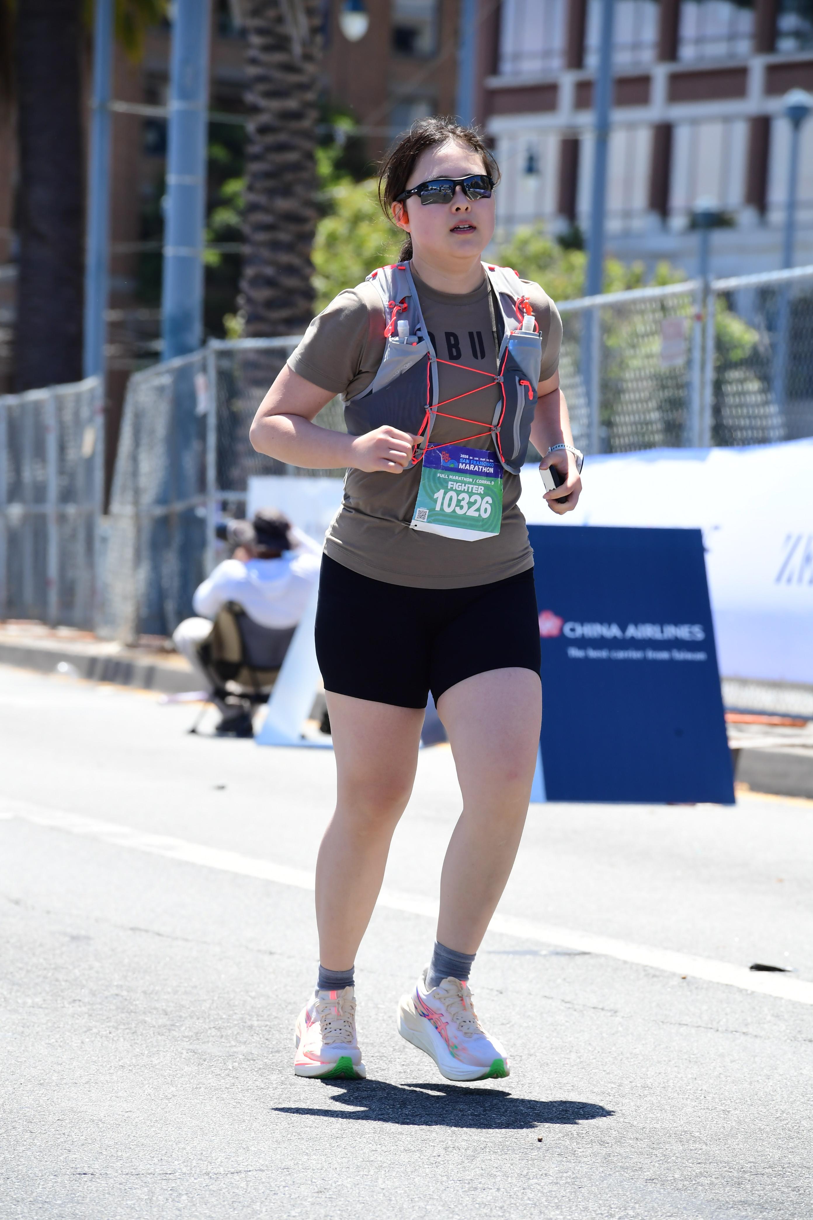 Jiali running the 2026 San Francisco Marathon